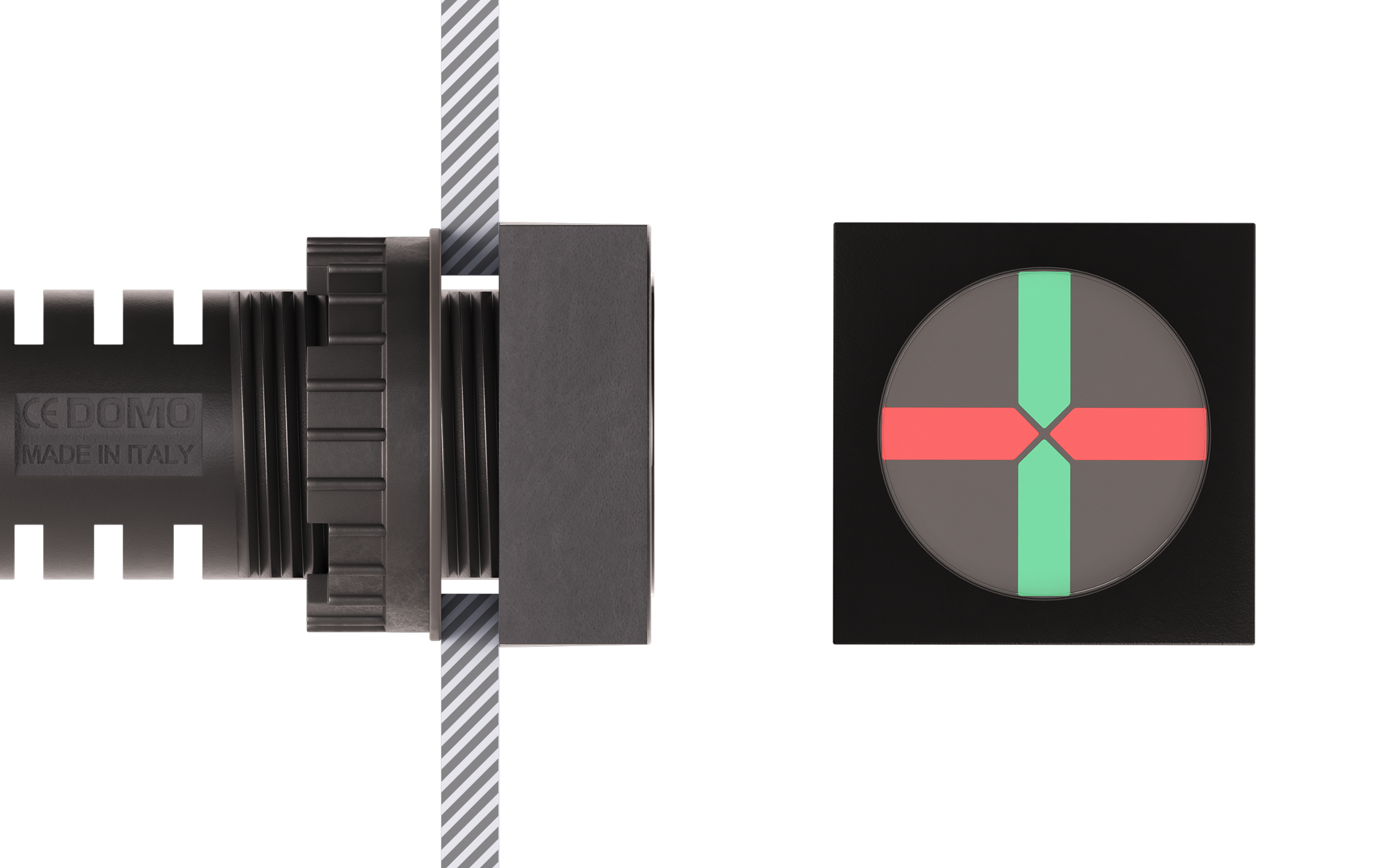 SPORGENTE Testa quadrata Display rotondo