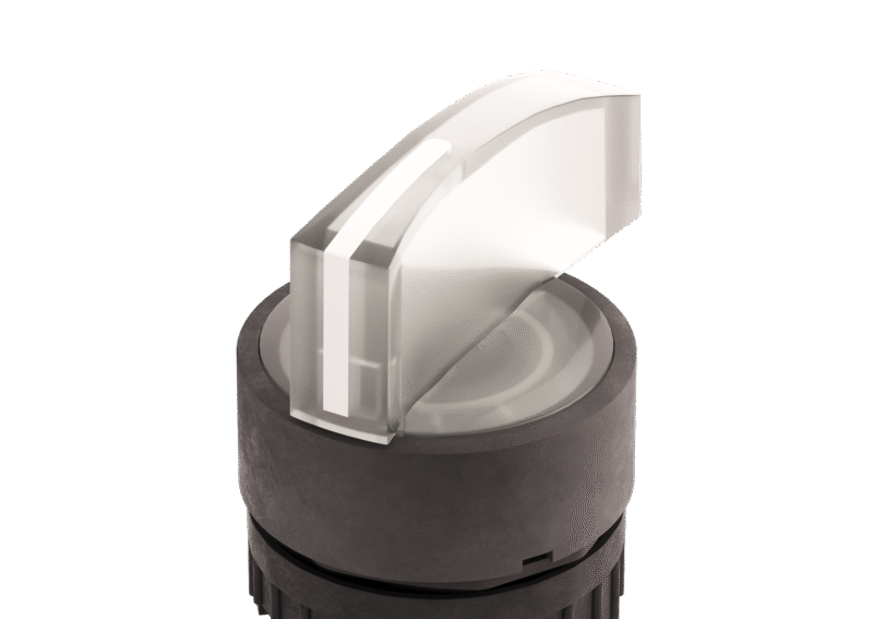 Long transparent white knob