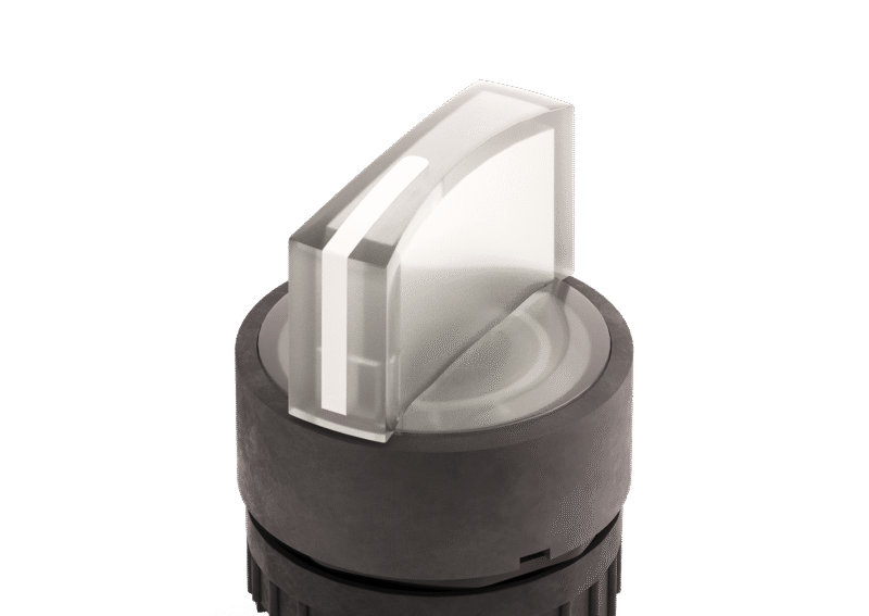 Short transparent white knob